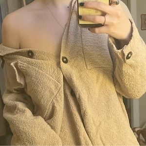 oversized teddy button up